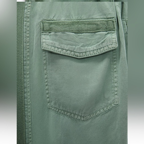 ZARA PAPERBACK PANTS WITH CONTRASTING BELT GREEN Sz L - Picture 10 of 16